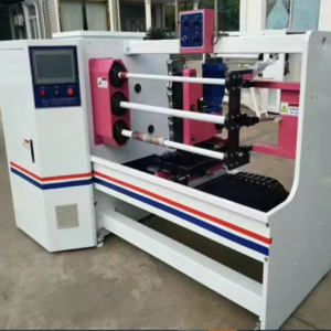 Máy cắt cuộn băng dính, băng keo 3 trục tự động